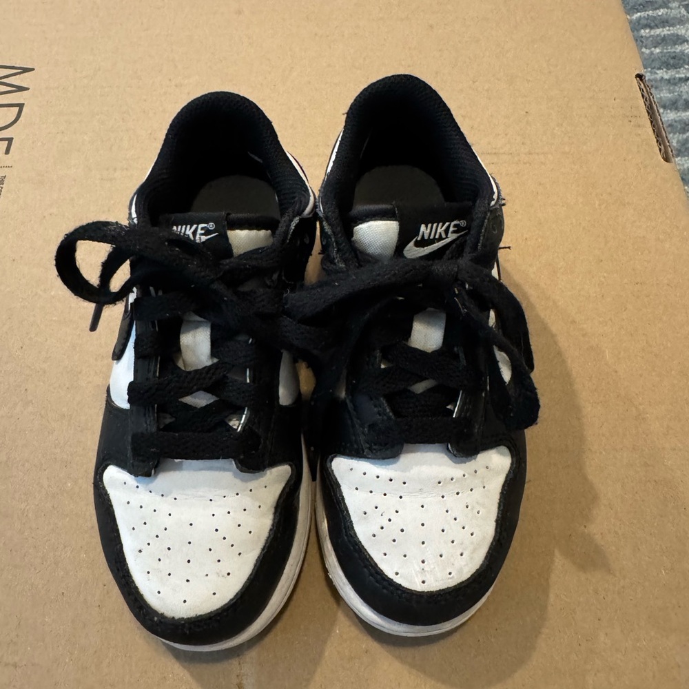 Nike Black and White Dunk Low Sneakers - Picture 5 of 7